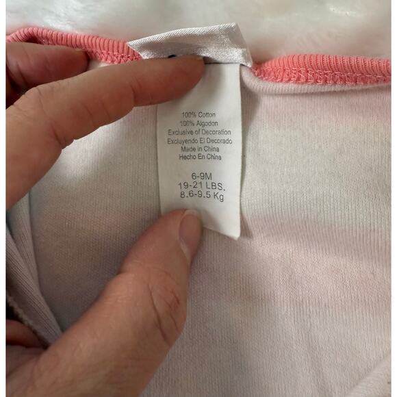 Vintage 90s Y2K Carter’s Classics Pink Striped Embroidered Footie Pajama 6-9 Mos - Picture 5 of 6